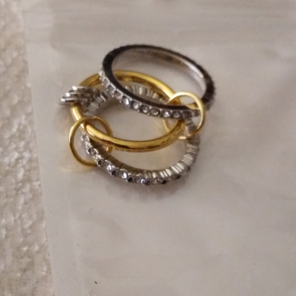 Gold and Silver Stackable Hoop Earrings with Crystal Accents